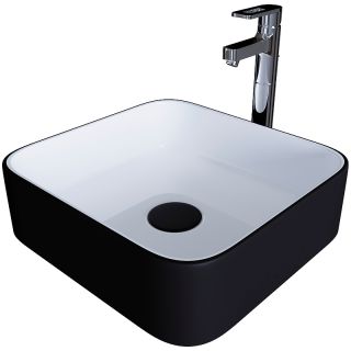 Раковина накладная Grossman GR-4042BW 38.5х38.5 черно-белый